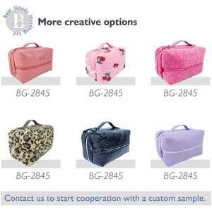 Nuevo Diseño Bolsa <span class=keywords><strong>de</strong></span> Maquillaje Doble Capa PVC-Nylon Logo Personalizado Multifuncional Bolsa <span class=keywords><strong>de</strong></span> Viaje Cosmética con Mando - Product Image 4