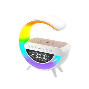 G Shape Wireless Charging Speaker <b>LED</b> Night Light BT Alarm <b>Clock</b> Radio Table Speaker for Bedroom - Product Image 1