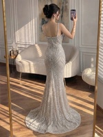 Robe de soirée sirène de luxe Serene Hill LA73608 ornée de perles, sans manches, pour mariage et soirée formelle, pour femme 2026
