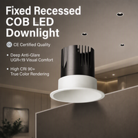 Plafonnier LED encastré COB 12W, spot de plafond sans cadre, découpe de 75 mm, anti-éblouissement, éclairage architectural intérieur LP-FX7584-RTA-24-1