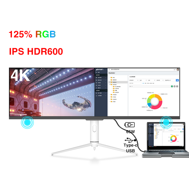 43.8" Flat DFHD PC Computer Studio Type-C IPS Gaming 44 Inch 4k Monitor 120hz