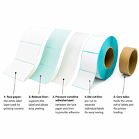 Rollo de Papel Adhesivo para Códigos de Barras Personalizado, Laminado, Termosensible, para Uso en Supermercados, 58x40mm, Rollo Jumbo