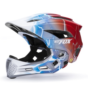 Casco Deportivo Integral con Espejo para Niños BATFOX, para Bicicleta, Patinaje sobre Ruedas, Protector de Barbilla Anticolisión, Diseño de Dibujos Animados para Niños - Product Image 1
