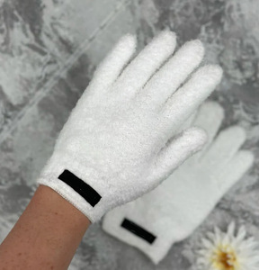 Gants de démaquillage en microfibre avec logo OEM, cinq doigts, super doux, pour le visage et les yeux - Product Image 5