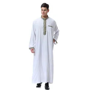 Midden-oosten Mannen Jubba Thobe Moslim Witte Abaya Saudi Arabië Dubai Turkije Kleding Islamitische Ramadan Man Gewaden