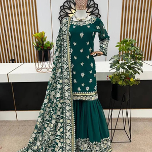 Printed and Dupatta Set with Heavy Embroidery Work Trendy Womens Traditional Wear at Effective Price - Product Image 1