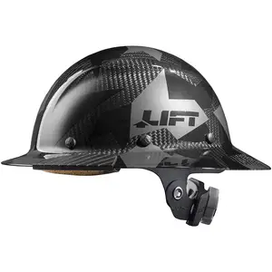 Full Brim tidak dilepas Matte selesai serat karbon helm desain OSHA konstruksi topi keras dengan 6 titik suspensi