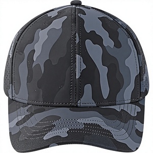 Casquette Snapback en Maille à 6 Panneaux Camouflage Noir Respirante Ajustable Unisexe Chapeau Décontracté Adulte Quatre Saisons - Product Image 1