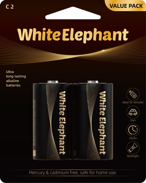 BEST QUALITY WHITE ELEPHANT BRAND ALKALINE BATTERY LR14 C Size