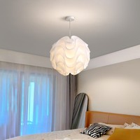 Lustre suspendu moderne et créatif en forme de vague, avec fleurs décoratives, pour salle à manger et chambre à coucher