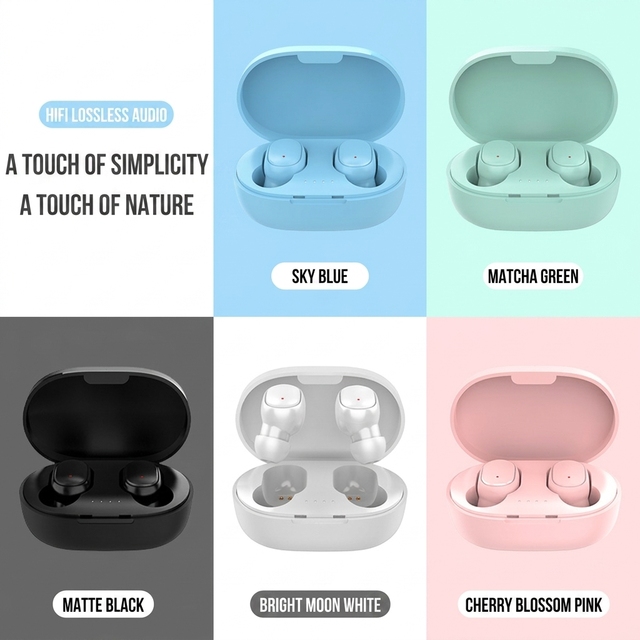 A6s In-Ear TWS Earbuds for 5.3 JL Chipset IPX4 Waterproof Touch Control LED Battery Display Hi-Fi Sound for Sports Daily