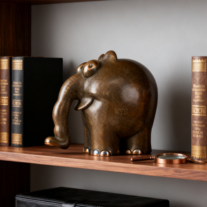 Estatuilla de <span class=keywords><strong>elefante</strong></span> de bronce para decoración del hogar, escultura de arte Animal chapada en pulido para Navidad, sala de estar, jardín, jardín - Product Image 6
