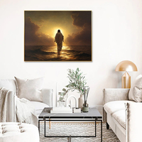 Peinture à l'huile originale Jésus-Christ marchant sur l'eau Art mural religieux chrétien avec décoration murale sur toile imprimée mate