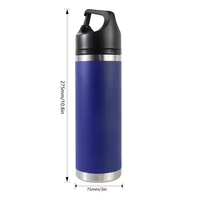 Bouteille d'eau en acier inoxydable personnalisée de qualité supérieure avec poignée et couvercle, gourde isotherme à double paroi pour la promotion de marque d'entreprise