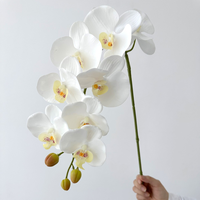 Fleurs d'orchidée papillon Phalaenopsis artificielles de haute qualité, faites à la main, luxe léger, latex, 9 têtes, toucher réel, Noël, mariage