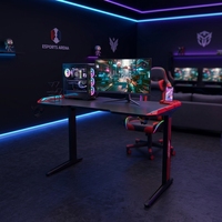 Vente directe d'usine personnalisable 120cm noir fibre de carbone rvb bureau PC de jeu table extensible pour les jeux sur ordinateur