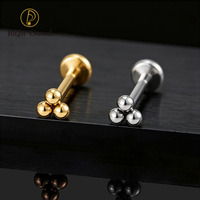 Labret à tige filetée sans filetage en titane 18G/16G pour piercing tragus