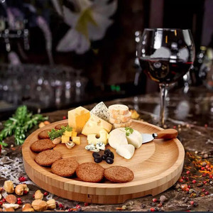 Bamboo <b>Cheese</b> Board <b>Set</b> With <b>Knives</b> And Drawer Portable Cutting Board For Serving And Party Use - Product Image 3