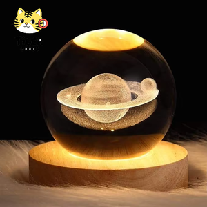 Lampe de nuit LED TGYW, boule de cristal, planète, lune, lampe de table USB 3D, cadeaux d'<span class=keywords><strong>anniversaire</strong></span> pour la chambre à coucher, décoration de la maison, enfants - Product Image 1