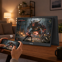 Monitor Portátil Inalámbrico de 15.6 Pulgadas, Pantalla IPS FHD 1080P, Batería de 4000mAh, Soporte VESA Integrado, HDIM/USB-C, Ultrafino, Pantalla Extendida