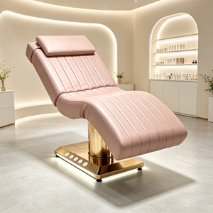Luxury Adjustable Height <b>Foldable</b> Beauty Salon Curved pink Beauty Massage <b>Table</b> Lash Bed - Product Image 5