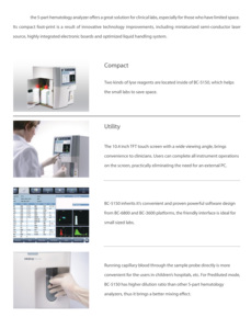 Analizador de Hematología e Inmunoensayo Mindray BC-5150, Analizador de Sangre, Analizador Bioquímico Semiautomático - Product Image 6