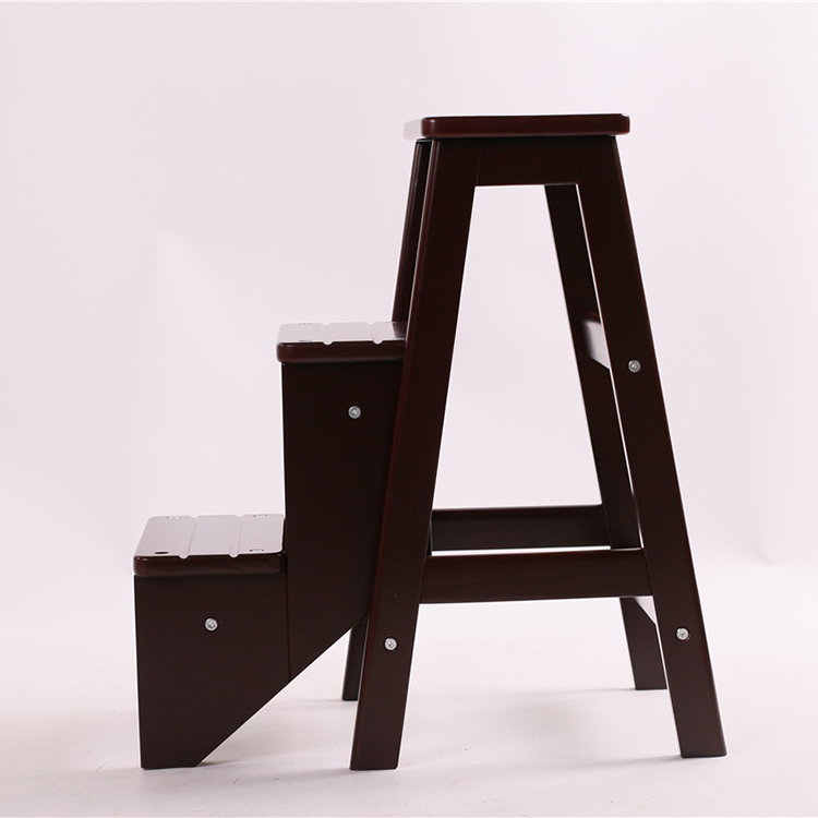 Складной стул из массива дерева, деревянная лестница, Кухонное сиденье, 3 ступени