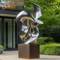 Groupe d'art D&Z Sculpture fluide moderne en acier inoxydable Grande œuvre d'art abstraite Décoration contemporaine pour la maison et le jardin Pièce maîtresse
