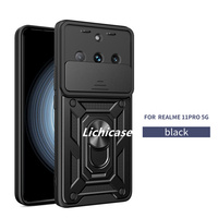 Support d'anneau en métal Lichicase 360 lentille tout compris protéger la couverture mobile pour Realme 11 Pro 11Pro + étui rigide