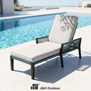 Chaise longue d'extérieur moderne de luxe en corde tressée, avec structure en aluminium robuste, pour plage, <span class=keywords><strong>h</strong></span>ôtel, complexe <span class=keywords><strong>h</strong></span>ôtelier, cour, salon <span class=keywords><strong>et</strong></span> chambre - Product Image 4