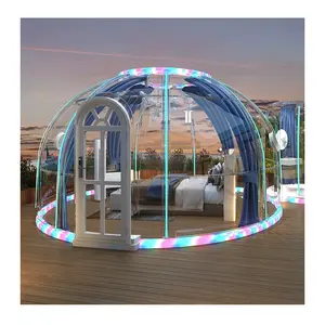 Açık çatılar taşınabilir planetarium şişme kubbeli çadır adet kabarcık ev yüksek mukavemetli PC malzeme kubbe iglo çadır yıldız evi