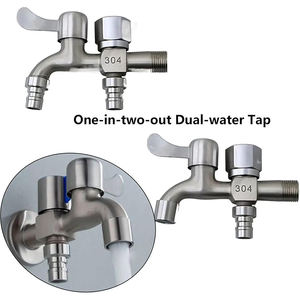 <span class=keywords><strong>Robinet</strong></span> de cuisine multifonction à 2 sorties, finition or brossé, salle de bain, Sus304, vintage, extérieur, buanderie, <span class=keywords><strong>robinet</strong></span> <span class=keywords><strong>double</strong></span> eau, cascade avec capteur - Product Image 3