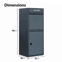 Grande boîte de livraison de colis en acier pour l'extérieur Nouveau design Boîte aux lettres étanche Poste de sécurité avec fonction de dépôt de lettres