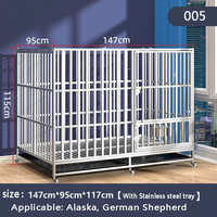 Cage pour chien d'intérieur robuste, grande cage mobile pour chien, enclos carré à six côtés en tube, parc pour animaux, cage à roulettes en acier/inox