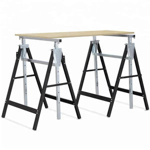 โต๊ะไม้เลื่อยสองขาทำจากเหล็กปรับความสูงได้ - Product Image 5