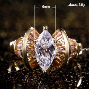 Anello con taglio marquise unico per donna, elegante gioiello da dito alla moda - Product Image 5