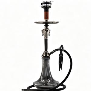 Set de Hookah Negro con Base de Metal y Vidrio, Kit de Pipa para Tabaco con Manguera y Accesorios para Salón, Bar o Uso Doméstico - Product Image 1