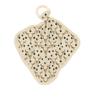 2025 sơ sinh drool khăn bé yếm phong cách phương Tây gia súc in sợi tre ưa thích và bụi bẩn chống trẻ em bé drool khăn - Product Image 6