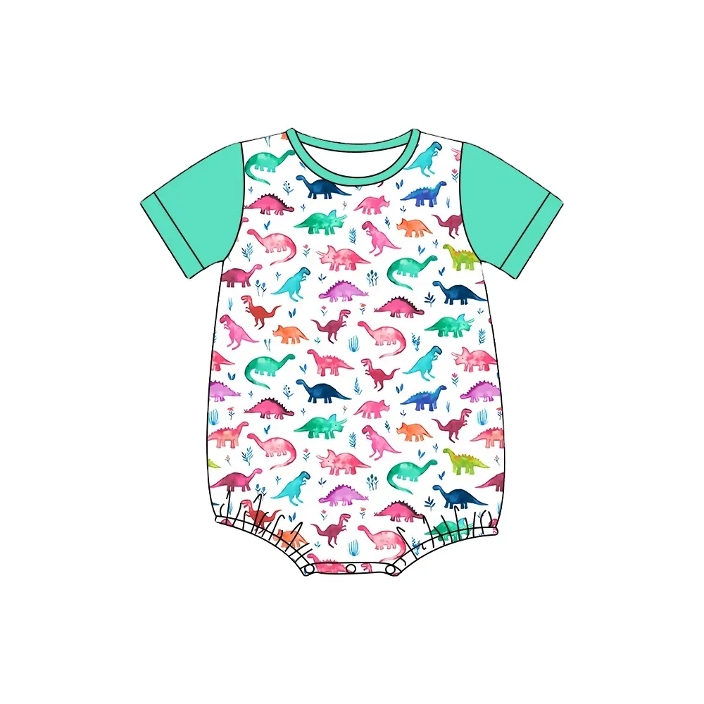 Newborn Baby Summer Short Sleeve Rompers Double Zippers Design Convenient And Comfortable Infants Pajama Factory Wholesale