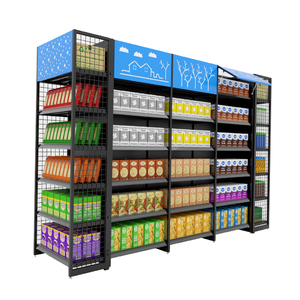 Estante <span class=keywords><strong>de</strong></span> Góndola Europeo Personalizado <span class=keywords><strong>de</strong></span> Fábrica, Diseñado para Supermercados y Tiendas <span class=keywords><strong>de</strong></span> Abarrotes, Estantes Usados en Venta - Product Image 1