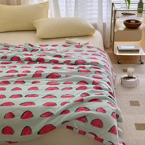 Roze Aardbei Dekbed Beddengoed Lakens, Schattige Fruitbedekking Kinderen Mooie Sprei/Dekbed Sets Kingsize Luxe Beddengoed