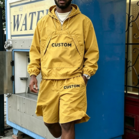 Ensemble de fitness en nylon de haute qualité pour hommes, ensemble décontracté d'été en 2 pièces, veste à capuche légère coupe-vent respirante et short de survêtement