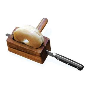 Nouveauté : Outils de cuisine pour le petit-déjeuner, support en bois d'acacia naturel, coupe-bagels, <span class=keywords><strong>trancheuse</strong></span> à bagels, coupe-bagels en bois - Product Image 1
