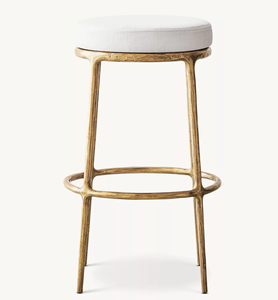 American Retro Style Handmade Forged Iron base Upholstered Swivel Backless Seat Bar Chair Counter <b>Stool</b> for Kitchen Island - Product Image 2