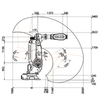 Robot Industrial de 6 Ejes con Alcance de 3200 mm OEM |   Motor PLC de Alta Resistencia para Automatización en Soldadura, Paletización, Pulverización y Metalurgia