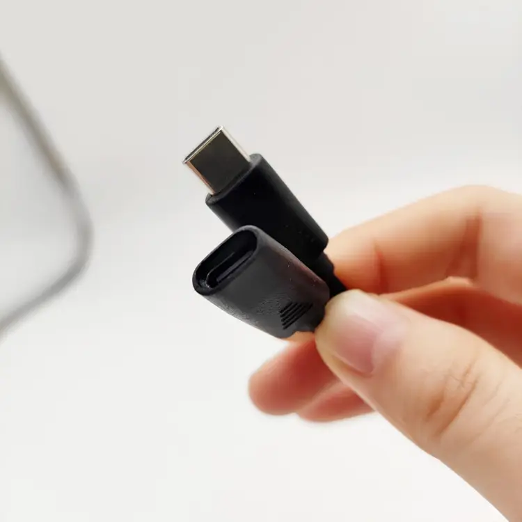 Otg Kabel Type C Verlengkabel Snel Opladen Zwarte Vloeibare Siliconen Last Opladen Usb C Mannelijke Naar Type C Vrouwelijke Verlengkabel