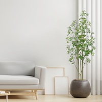 Pohon Bonsai buatan, pohon Bonsai buatan, tanaman buatan, dekorasi rumah dan kantor, tanaman buatan Bonsai dalam Pot plastik