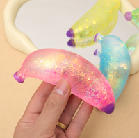Jouet Squishy Banane Scintillant à la Maltose, Vente Chaude - Jouet Sensoriel Anti-Anxiété Mignon pour Enfants à Presser