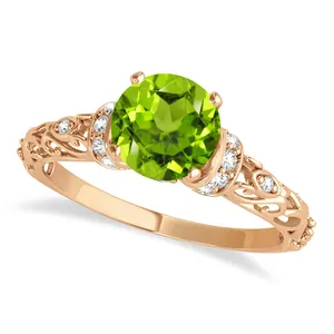 James Avery August Birthstone Ring 925 Sterling Silver Round Cut Peridot Oval Peridot Jewelry For Women
