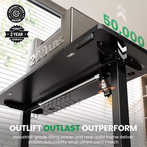 โต๊ะยืนไฟฟ้าทันสมัย48X24นิ้วปรับความสูงได้จัดการสายเคเบิ้ลได้4หน่วยความจำที่ตั้งไว้ล่วงหน้า - Product Image 3